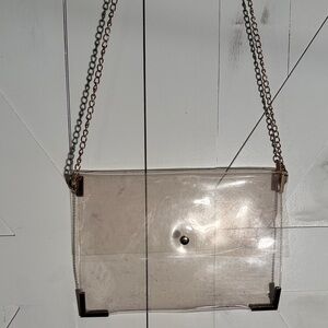 Clear Transparent Concert Shoulder Purse Gold Chain